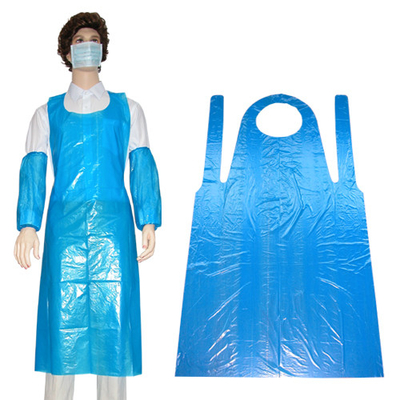 Antibarrière Beschikbare PE Schort, de Blauwe Plastic Schorten van het Stofbewijs
