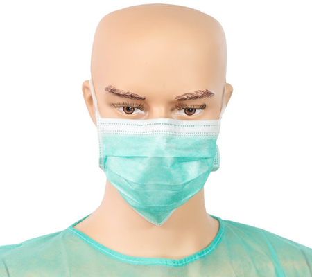 Chirurgisch Beschikbaar Beschermend Gezichtsmasker 3 Vouw met Verklaarde Banden ISO14385